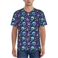 thumbnail image 1 of Lsque Skull flower cute Pattern Mens Polo Golf Shirts Funny Graphics Shorts Sleeve Button Shirts Baseball T-shirt-Medium, 1 of 7