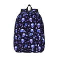 thumbnail image 1 of Lsque Skull flower leaf purple Pattern Canvas Daypack, Durable Backpack, High-quality Versatile Backpack,Vintage Compact Backpack-Small, 1 of 6