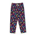 Lsque Skull rainbow color mushroom Print Women's Pajama Pants, Lounge