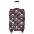 thumbnail image 1 of Lsque Skull red flower blue Printed Luggage Cover, Travel Luggage Protector,Scratch and Dirt Resistant, Fits 18-32 Inch Luggage - Medium, 1 of 9