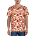 thumbnail image 1 of Lsque Skull rock record Pattern Mens Polo Golf Shirts Funny Graphics Shorts Sleeve Button Shirts Baseball T-shirt-Small, 1 of 7