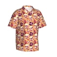 thumbnail image 1 of Lsque Skull rock record pattern Hawaiian Shirt for Men, Unisex Summer Beach Casual Short Sleeve Button Down Shirts-Medium, 1 of 9