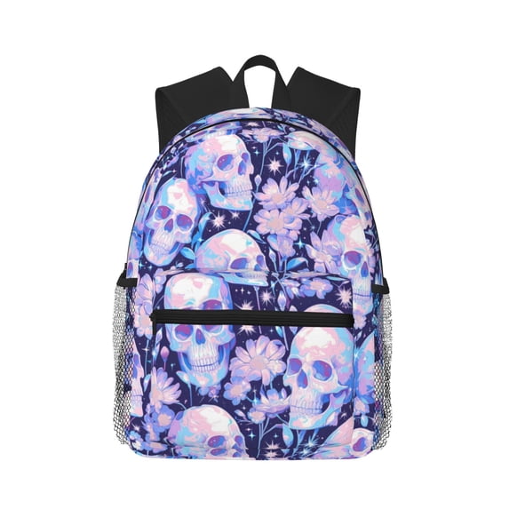 Lsque Skull star crystal Classic Casual Backpack - Large Capacity Water-Resistant Backpack for School, Work, Travel, and Outdoor Activities