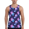 thumbnail image 1 of Lsque Skull starry sky flower leaf Pattern Mens Tank Tops Muscle Athletic Quick Dry Sleeveless Workout Fitness T Shirts Beach Tank Top, Loose-fit Sleeveless Shirt for Men-X-Large, 1 of 7