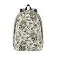 thumbnail image 1 of Lsque Skull with Cash Pattern Canvas Daypack, Durable Backpack, High-quality Versatile Backpack,Vintage Compact Backpack-Medium, 1 of 6