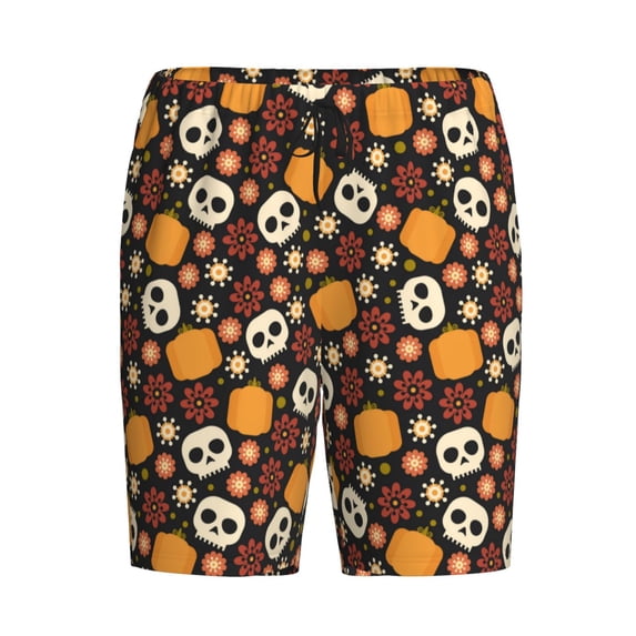Lsque Skulls Mens Sleep Pajama Shorts,Short Pajama Pants, Cotton Ultra-Soft Knit-4X-Large