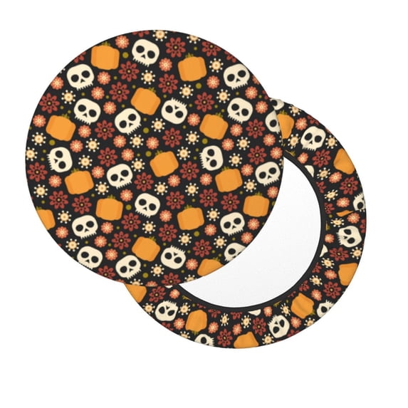 Lsque Skulls Round Bar chair cushion covers Velvet Fabric Premium Comfort Protects from Scratches and Stains for 14-17 Inch Chair- 13 inch