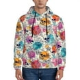 thumbnail image 1 of Lsque Skulls and Roses Pattern Casual Men's Hoodie,Hooded Sweatshirt with Kangaroo Pocket,Pullover Hoodie-XX-Large, 1 of 7