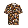 thumbnail image 1 of Lsque Skulls pattern Hawaiian Shirt for Men, Unisex Summer Beach Casual Short Sleeve Button Down Shirts-X-Large, 1 of 9