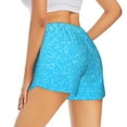 thumbnail image 1 of Lsque Sky Blue Glitter Printed Women's Running Shorts with Liner Pockets,Elastic Quick Dry Workout Athletic Gym Yoga Shorts,Womens High Waist Shorts-Large, 1 of 9