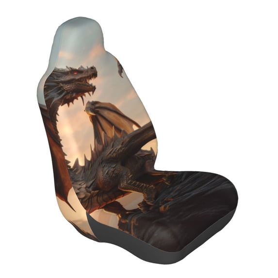 Lsque Sky Sunset Bronze Dragon Pattern Car Seat Covers for Front Seats , Waterproof Seat Covers for Cars, Sporty Front Seat Covers,Car Seat Cover Protector Front Seats