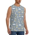 thumbnail image 1 of Lsque Sleep Rabbit Print Men's Cotton Blend Sleeveless Muscle Shirts (S-3XL)- Moisture Wicking, Odor Protection, UPF 30+,XX-Large, 1 of 8