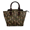 thumbnail image 1 of Lsque Sloth Doing Yoga Pattern Leather Rivet Shoulder Bag – Elegant Genuine Leather & Microfiber PU Crossbody with Detachable Adjustable Strap, 1 of 5