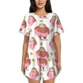 thumbnail image 1 of Lsque Sloth with Donuts1 Women's Short-Sleeved Pajama Set - 2 Piece Soft and Lightweight Sleepwear Set-X-Large, 1 of 9