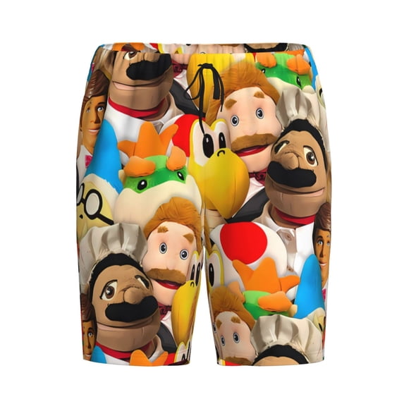 Lsque Sml Jeffy Mens Sleep Pajama Shorts,Short Pajama Pants, Cotton Ultra-Soft Knit-4X-Large