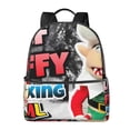 thumbnail image 1 of Lsque Sml Jeffy Pattern Backpack – School Travel Canvas Daypack with Ergonomic Padded Straps, Multiple Compartments & Leather Handle, 1 of 5