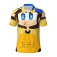 thumbnail image 1 of Lsque Sml Jeffy Pattern Golf Shirts for Men Dry Fit Print Moisture Wicking Performance Short Sleeve Polo Shirt-XX-Large, 1 of 7