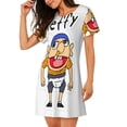 thumbnail image 1 of Lsque Sml Jeffy Pattern Nightgowns for Women Sleep Shirts Short Sleeve Nightshirt Pullover Nightdress Soft Sleepwear Relaxed Fit Nightdress, 1 of 1