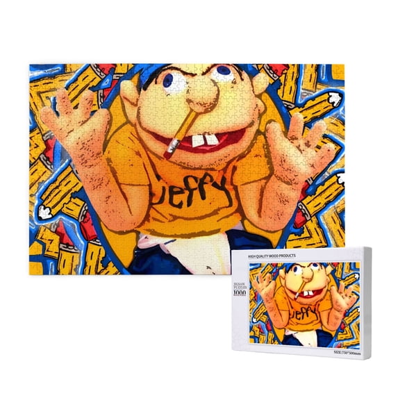 Lsque Sml Jeffy Pattern Picture Puzzle,Wooden 1000 Piece Puzzle,Personalized Jigsaw Puzzles,Family Fun Puzzle,Gift Puzzle(Horizontal style)
