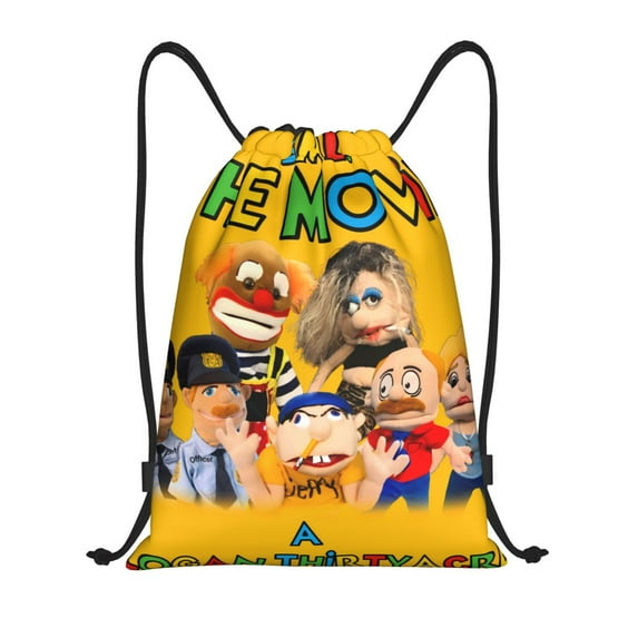 Lsque Sml Jeffy Print Drawstring Backpack Bag Sport Gym Sackpack Cinch Bags Drawstring Bags Draw String Sport Bag-Medium