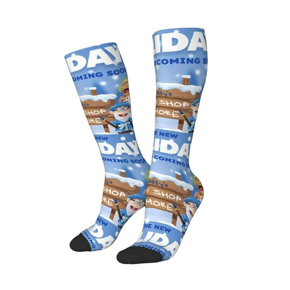 Lsque Sml Jeffy Printed Crew Socks Men's Women's LightWeight Thin Casual Calf Socks ,Knee High Socks,Cotton Socks