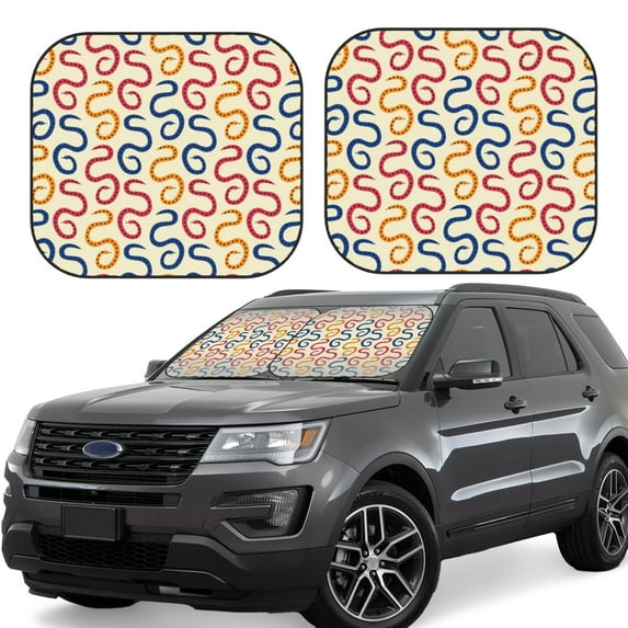 Lsque Snake 2 PCS Windshield Sun Shade | CarFoldable Window Covers | Car Accessories Reflect UV for Universal Cars SUV Truck | Medium