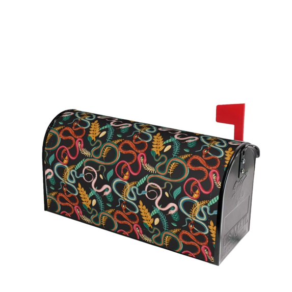 Lsque Snake And Flower Mailbox Cover Standard Size ,Magnetic Mailbox Covers Post Wraps Letter Box Cover -21x18 in