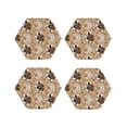 thumbnail image 1 of Lsque Snake And Flower Pattern 4" Drink Coasters Set of 4, PVC Leather Absorbent Coasters, Table Coaster Set Decorative Coffee Cup Coasters Housewarming Gift -Hexagon, 1 of 6