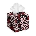 thumbnail image 1 of Lsque Snake And Rose Printed Tissue Box Cover Holder, Facial Paper Organizer Dispenser,Square with Bottom Belt, PVC Leather Decorative Organizer, 1 of 8