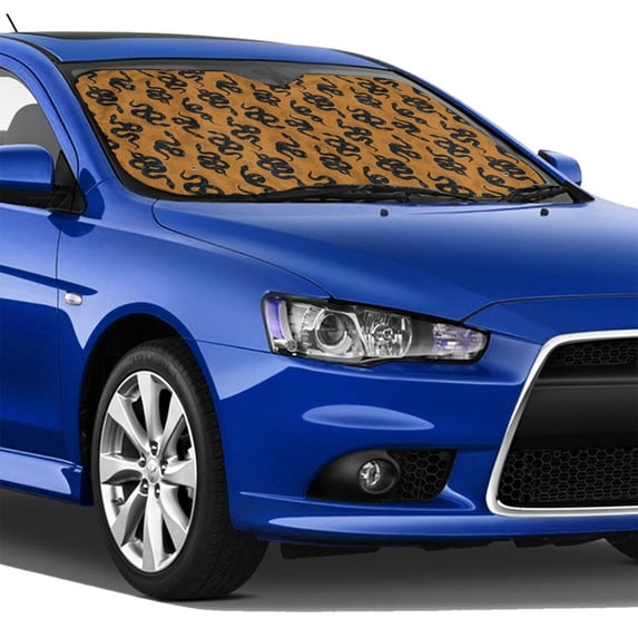 Lsque Snake Car Windshield Sun Shade | Accordion Folding Style Auto Shade for Car Truck SUV Van | Blocks UV Rays Sun Visor Protector | Medium