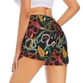 thumbnail image 1 of Lsque Snake And Flower Printed Women's Running Shorts with Liner Pockets,Elastic Quick Dry Workout Athletic Gym Yoga Shorts,Womens High Waist Shorts-Medium, 1 of 9
