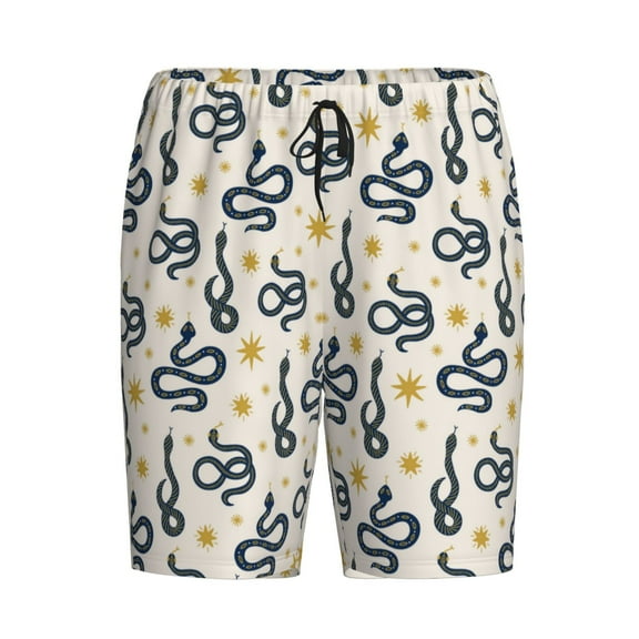 Lsque Snake Mens Sleep Pajama Shorts,Short Pajama Pants, Cotton Ultra-Soft Knit-X-Large