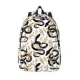 thumbnail image 1 of Lsque Snake Pattern Canvas Daypack, Durable Backpack, High-quality Versatile Backpack,Vintage Compact Backpack-Small, 1 of 5