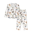 thumbnail image 1 of Lsque Snake Pattern Long Sleeve Pajama Set for Women - Soft 2-Piece Sleepwear and Loungewear Set with Pockets, Comfy Nightwear-Large, 1 of 7