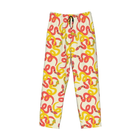 Lsque Snake Print Men's Pajama Pants, Lounge Pant - Comfortable Home Wear,Elastic Waistband, Stylish Design-Small