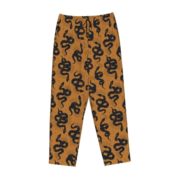 Lsque Snake Print Women's Pajama Pants, Lounge Pant - Comfortable Home Wear,Elastic Waistband, Stylish Design-X-Large