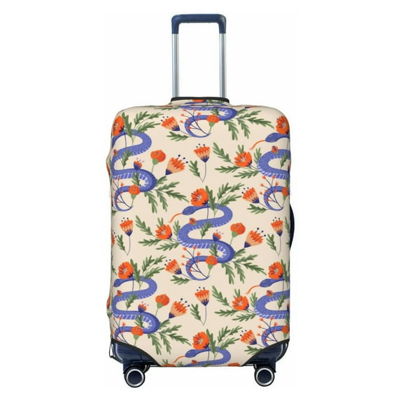 Lsque Snake Printed Luggage Cover, Travel Luggage Protector,Scratch and Dirt Resistant, Fits 18-32 Inch Luggage - X-Large
