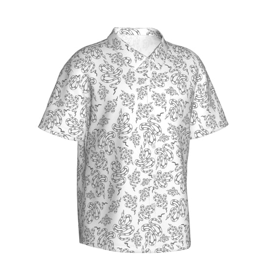 Lsque Snake pattern Hawaiian Shirt for Men, Unisex Summer Beach Casual Short Sleeve Button Down Shirts-3X-Large
