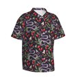 thumbnail image 1 of Lsque Snakes And Snake Fruit pattern Hawaiian Shirt for Men, Unisex Summer Beach Casual Short Sleeve Button Down Shirts-XX-Large, 1 of 9
