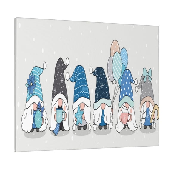 Lsque Snow Gnome for Winter Print Wall Art – Decorative Picture for Living Room, Bedroom, and Office (Horizontal)