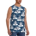 thumbnail image 1 of Lsque Snow Penguin Print Men's Cotton Blend Sleeveless Muscle Shirts (S-3XL)- Moisture Wicking, Odor Protection, UPF 30+,Medium, 1 of 8