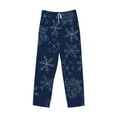 thumbnail image 1 of Lsque Snowflake Dark Blue Print Men's Pajama Pants, Lounge Pant - Comfortable Home Wear,Elastic Waistband, Stylish Design-X-Large, 1 of 9