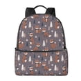 thumbnail image 1 of Lsque Snowflake Fox Pattern Backpack – School Travel Canvas Daypack with Ergonomic Padded Straps, Multiple Compartments & Leather Handle, 1 of 5