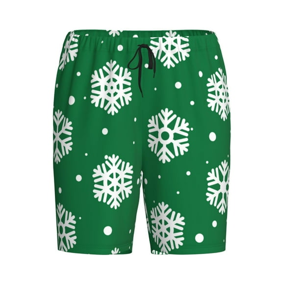 Lsque Snowflake Mens Sleep Pajama Shorts,Short Pajama Pants, Cotton Ultra-Soft Knit-XX-Large