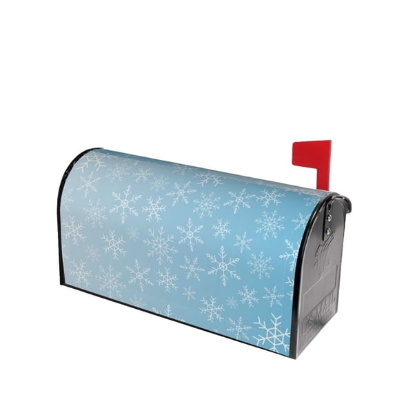 Lsque Snowflake Snowing Mailbox Cover Standard Size ,Magnetic Mailbox Covers Post Wraps Letter Box Cover -21x18 in