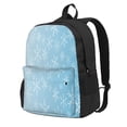 thumbnail image 1 of Lsque Snowflake Snowing Pattern Adult Backpack – Durable & Lightweight PU Canvas Storage Bag , 15” Laptop Compartment, and Multiple Pockets, 1 of 7