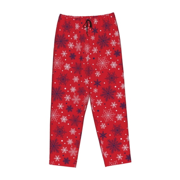 Lsque Snowflake Symphony Print Women's Pajama Pants, Lounge Pant - Comfortable Home Wear,Elastic Waistband, Stylish Design-Large