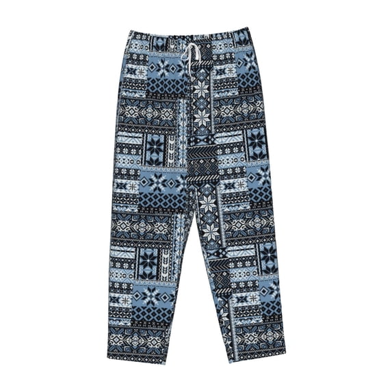 Lsque Snowflake Vintage Pattern Print Women's Pajama Pants, Lounge Pant - Comfortable Home Wear,Elastic Waistband, Stylish Design-Small
