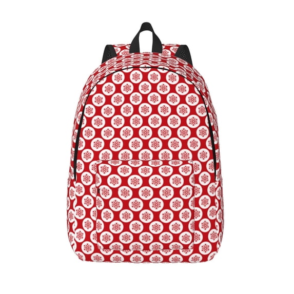 Lsque Snowflakes Pattern Canvas Daypack, Durable Backpack, High-quality Versatile Backpack,Vintage Compact Backpack-Medium