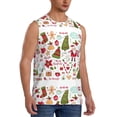thumbnail image 1 of Lsque Snowflakes Santa Claus Print Men's Cotton Blend Sleeveless Muscle Shirts (S-3XL)- Moisture Wicking, Odor Protection, UPF 30+,3X-Large, 1 of 8